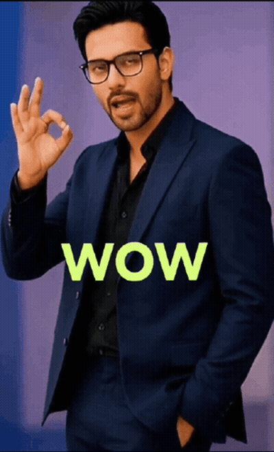 Man In Suit And Glasses Giving OK Sign Says Wow GIF