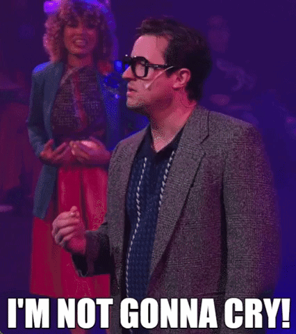 Man In Suit And Glasses Making Funny Face Saying Im Not Gonna Cry GIF