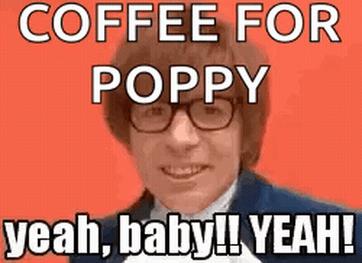 Man In Suit And Glasses Saying Coffee For Poppy GIF
