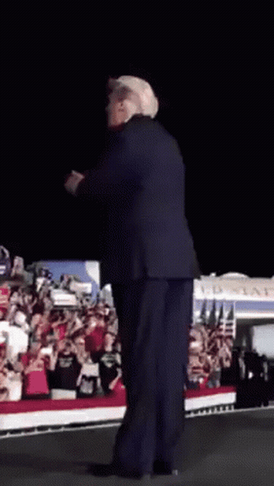 Man In Suit And Hat On Stage In Front Of Crowd GIF