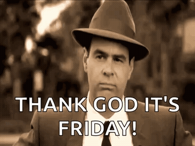 Man In Suit And Hat Saying Thank God It's Friday GIF