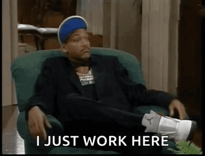 Man In Suit And Hat Says I Just Work Here GIF