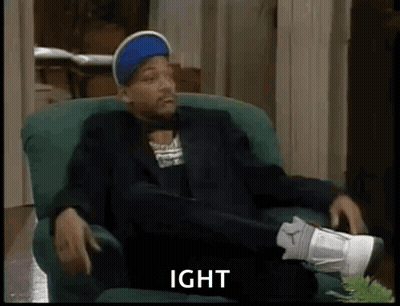Man In Suit And Hat Sitting Cross-Legged With Word Ight GIF