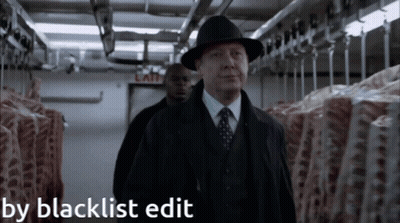 Man In Suit And Hat Walking Through Meat Locker By Blacklist Edit GIF