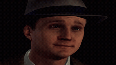 Man In Suit And Hat With Blue X GIF