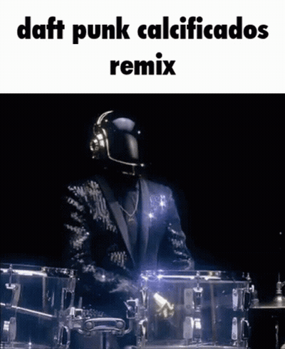 Man In Suit And Helmet Playing Drums Daft Punk Remix GIF