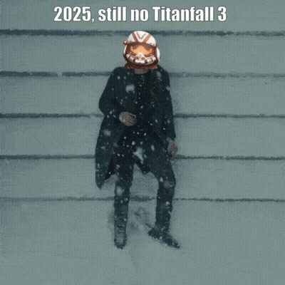 Man In Suit And Helmet Standing In Snow 2025 Still No Titanfall 3 GIF