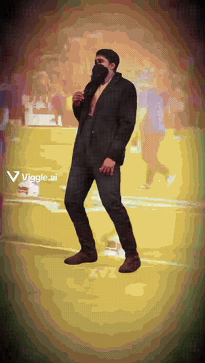 Man In Suit And Mask Dancing Viggle Ad GIF