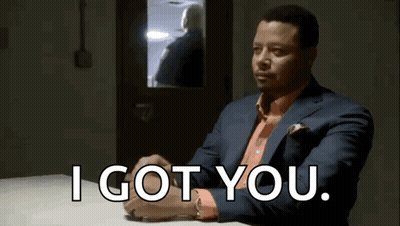 Man In Suit And Orange Shirt Saying I Got You GIF