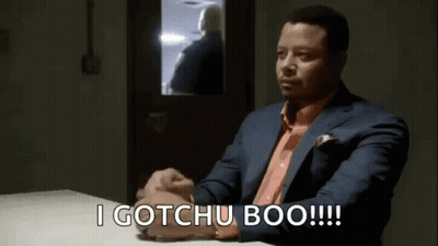 Man In Suit And Orange Shirt Sitting At Table GIF