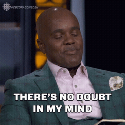 Man In Suit And Pink Shirt Says No Doubt GIF