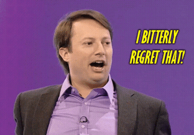 Man In Suit And Purple Shirt Saying I Regret GIF