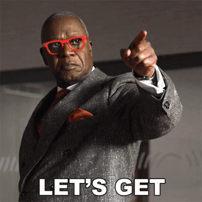 Man In Suit And Red Glasses Let's Get Pointing GIF