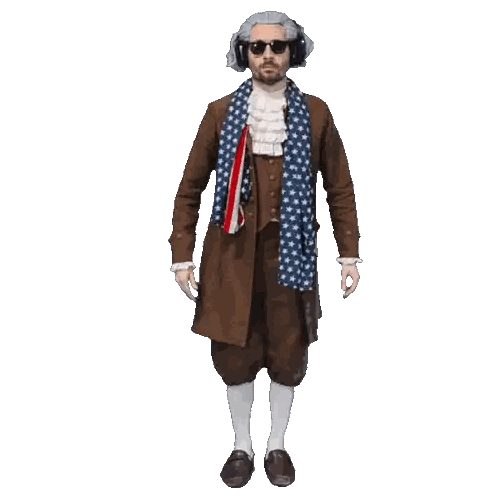 Man In Suit And Scarf Salutes With Headphones Sticker