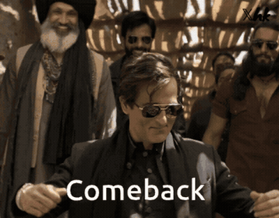 Man In Suit And Sunglasses Dancing Comeback GIF