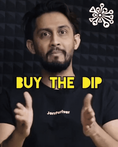 Man In Suit And Sunglasses Holding Money Saying Me Buying The Dip GIF