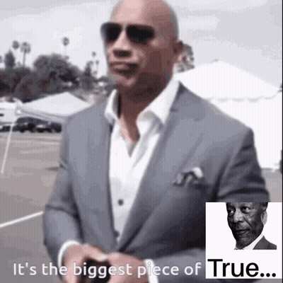 Man In Suit And Sunglasses Says Biggest Piece Of True GIF