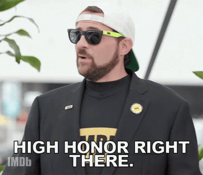 Man In Suit And Sunglasses Says High Honor Right There GIF
