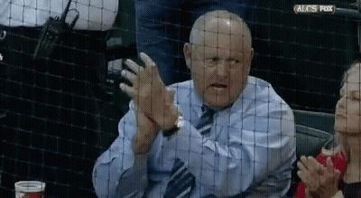 Man In Suit And Tie Applauding With Ala's Fox GIF