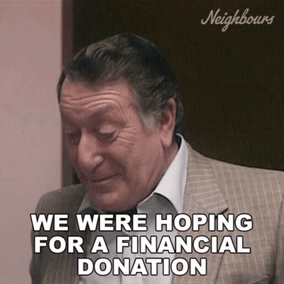 Man In Suit And Tie Asking For Donation GIF