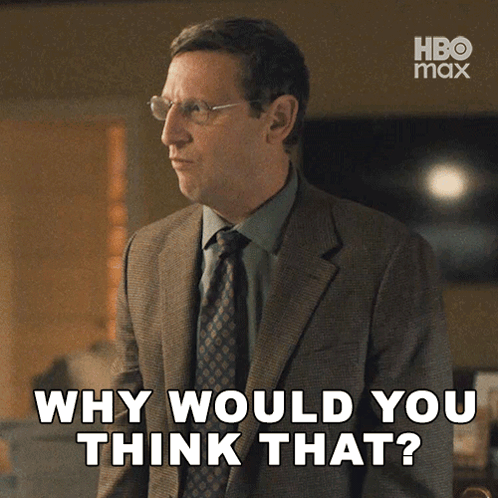 Man In Suit And Tie Asks Why Would You Think That GIF