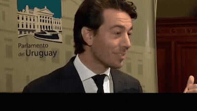 Man In Suit And Tie At Parliamento Del Uruguay GIF