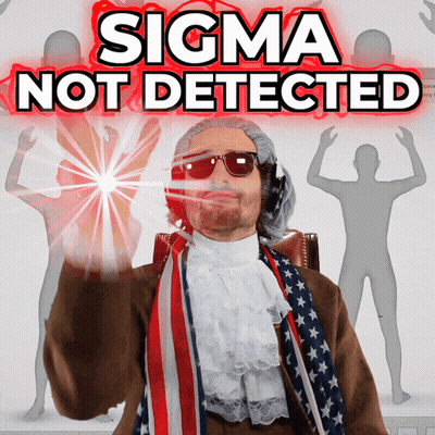 Man In Suit And Tie Before Sigma Not Detected Sign GIF