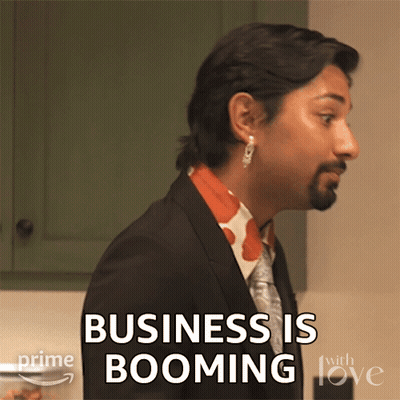 Man In Suit And Tie Business Is Booming GIF