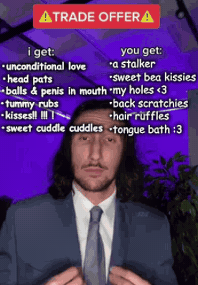 Man In Suit And Tie By Trade Offer Sign GIF
