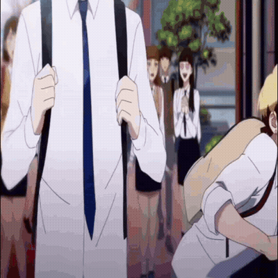 Man In Suit And Tie Carrying Backpack Walking GIF
