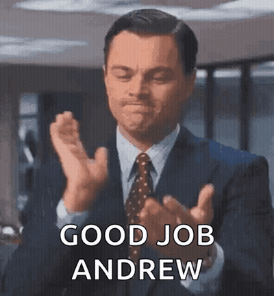 Man In Suit And Tie Clapping Good Job Andrew GIF
