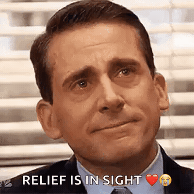 Man In Suit And Tie Crying Relief Is In Sight GIF