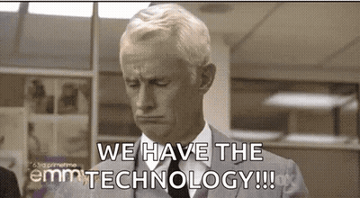 Man In Suit And Tie Crying Saying We Have The Technology GIF
