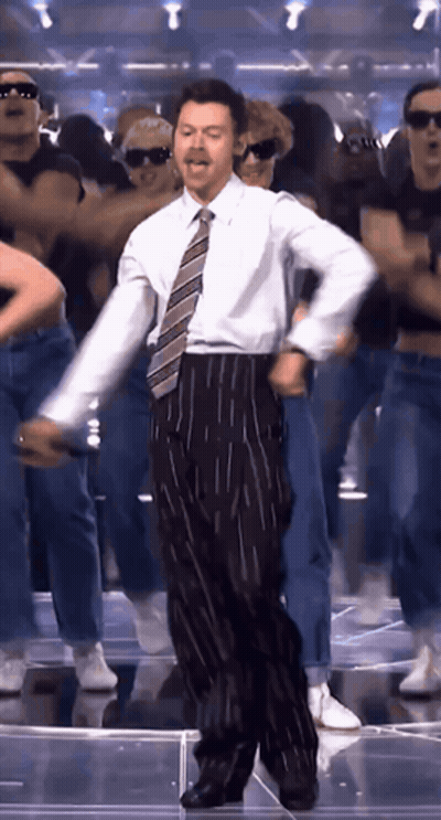 Man In Suit And Tie Dancing With Group GIF