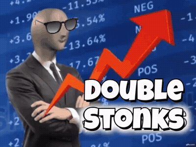 Man In Suit And Tie Double Stonks Arrow GIF