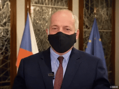Man In Suit And Tie Face Mask Dave GIF