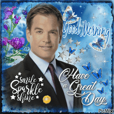 Man In Suit And Tie Good Morning Smile Sparkle Shine GIF
