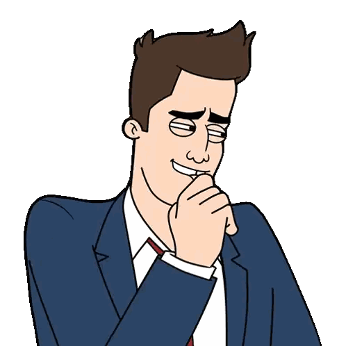 Man In Suit And Tie Hand On Chin Sticker