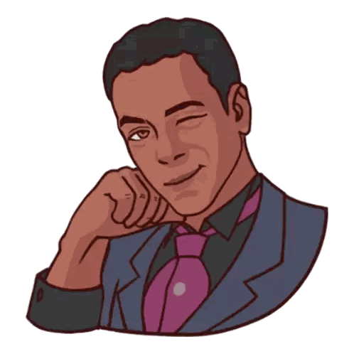 Man In Suit And Tie Hand On Chin Sticker