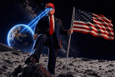 Man In Suit And Tie Holding American Flag GIF