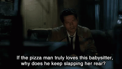 Man In Suit And Tie If The Pizza Man Truly Loves This Babysitter GIF