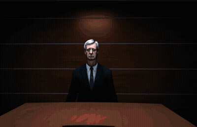 Man In Suit And Tie In Front Of Circle Of Light GIF