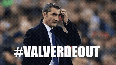 Man In Suit And Tie In Front Of Valverdeout Banner GIF