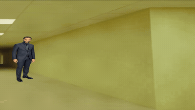 Man In Suit And Tie In Hallway GIF