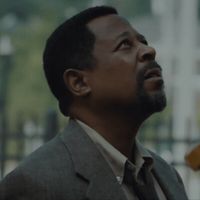 Man In Suit And Tie Looking Up GIF