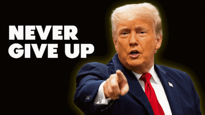 Man In Suit And Tie Pointing At Never Give Up GIF
