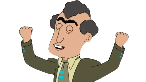 Man In Suit And Tie Raising Arms Sticker