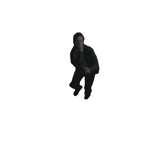 Man In Suit And Tie Running Shirtless Sticker