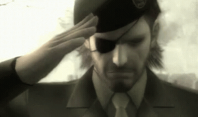Man In Suit And Tie Saluting With Hat And Eye Patch GIF