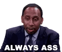 Man In Suit And Tie Saying Always Ass Sticker
